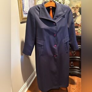 Misty Harbour by Fen-nelli Vintage Elegant Navy Women's Coat. May fit Sz XL
